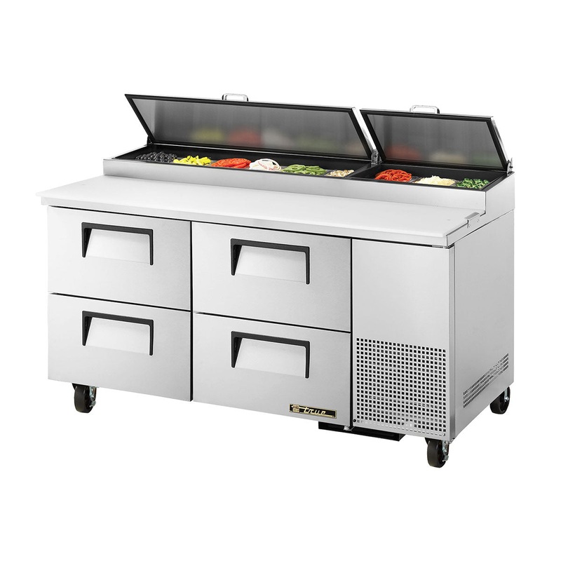 True TPP-AT-67D-4-HC Solid 4 Drawer Refrigerated Pizza Prep Table, 67"