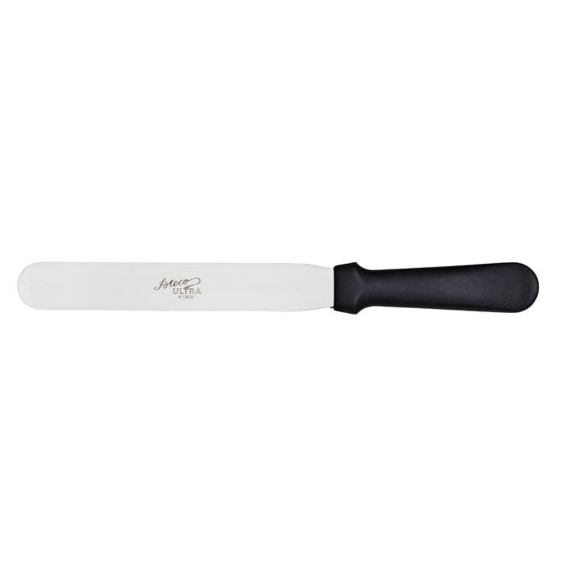 Ateco 1308 Pastry Spatula w/ Black Plastic Handle, 8"