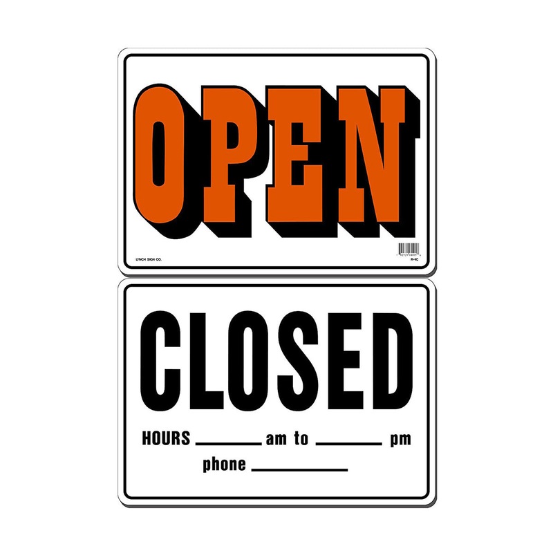 "Open / Closed" Sign, 14" x 10"