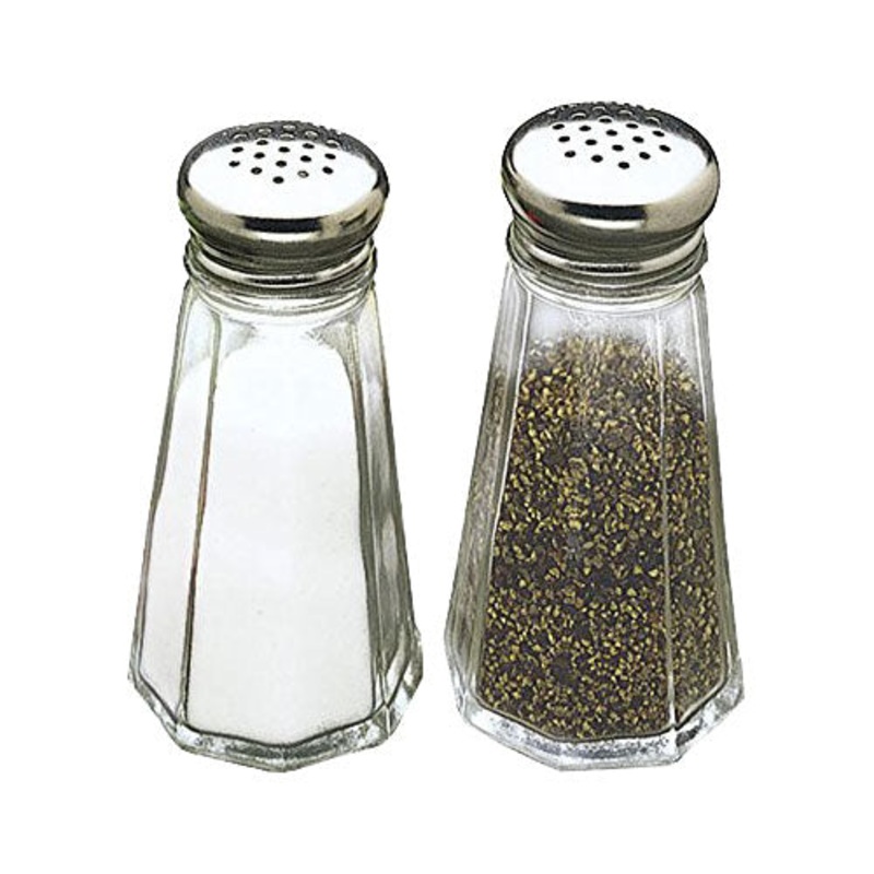 Tablecraft C156-12 Paneled Glass Salt / Pepper Shaker, 3 oz., Pack of 12