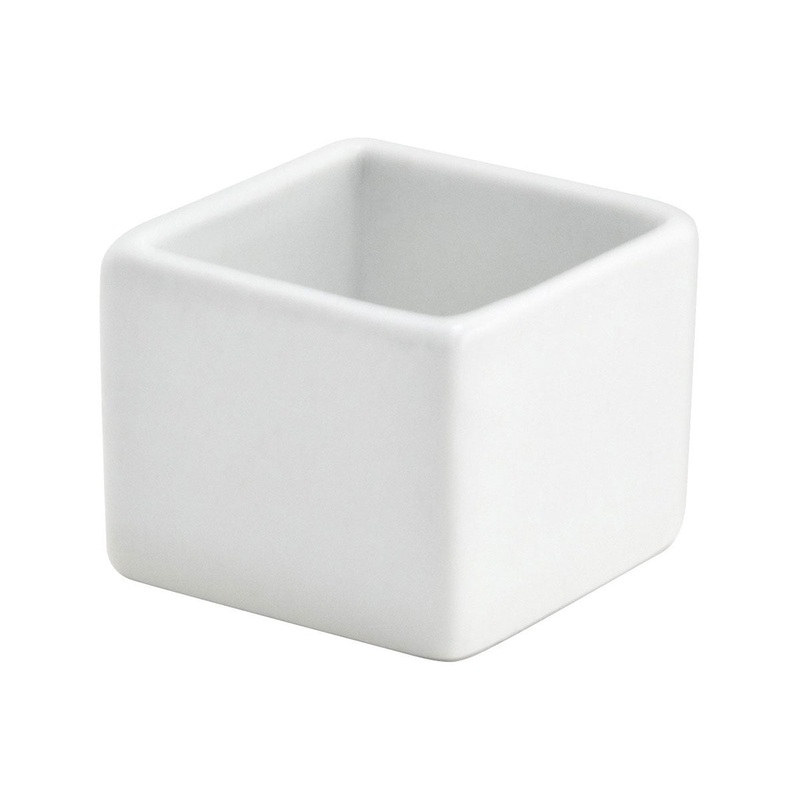 FOH Canvas Square Sampler Ramekin, White, 1 oz.