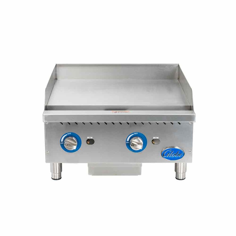 Globe GG24G Countertop Griddle, Natural Gas, 2 Burners, 24"