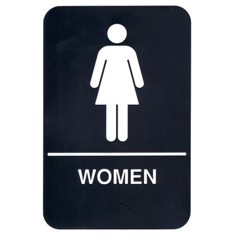 9" x 6" Women's Restroom Braille Sign
