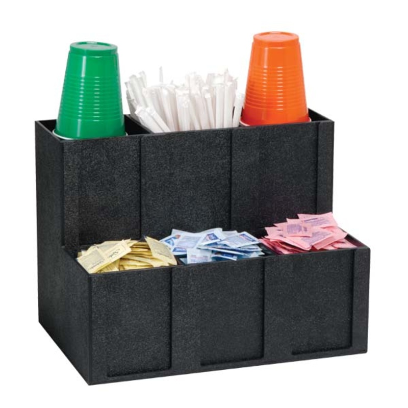 Dispense-Rite MCD-6BT Countertop Cup, Lid, Straw & Condiment Organizer, 6 section