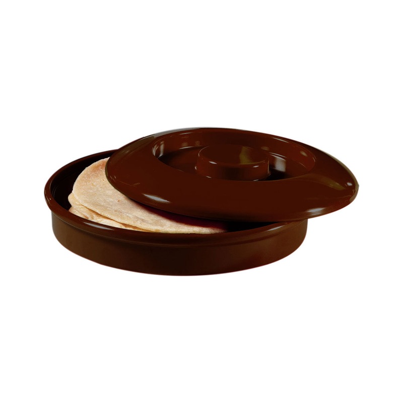 GET TS-800-BR Melamine Tortilla Server w/ Lid, Brown, 7-3/4"