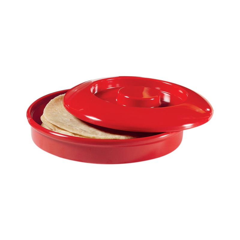 GET TS-800-R Melamine Tortilla Server w/ Lid, Red, 7-3/4"