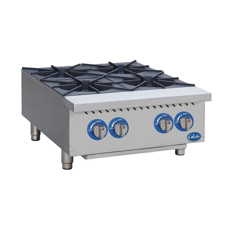 Globe GHP24G Four Burner HotPlate w/ Cast Iron Grates, 24"