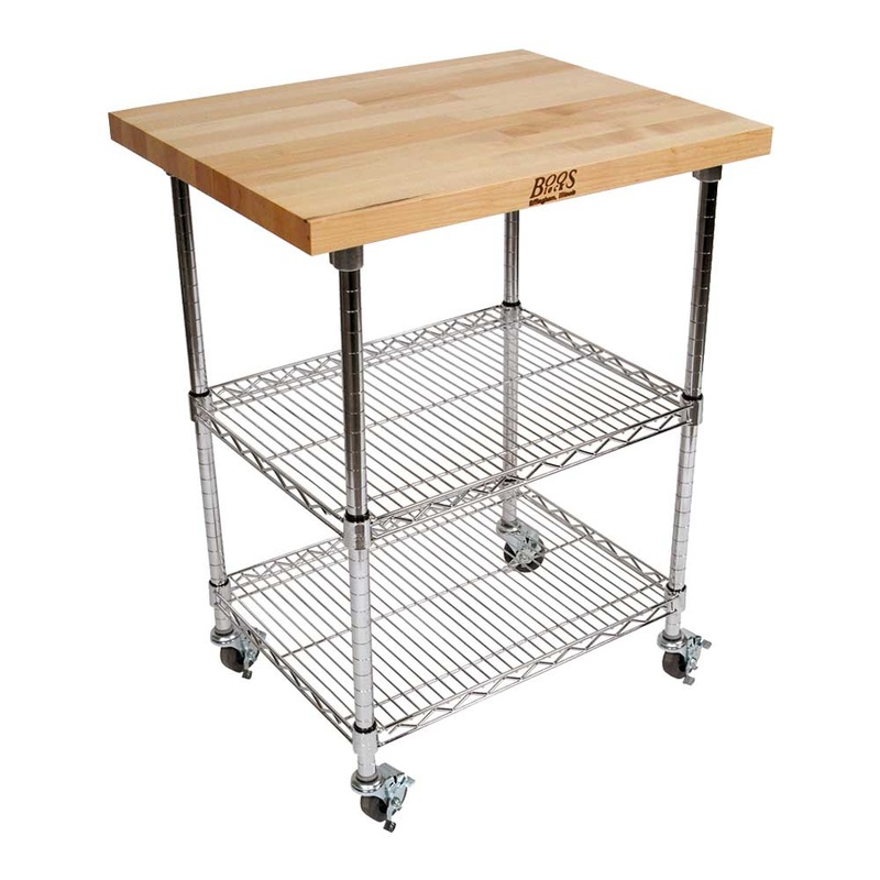 John Boos MET-MWC-1-X Metropolitan Maple Top Wire Cart, 27" x 21"