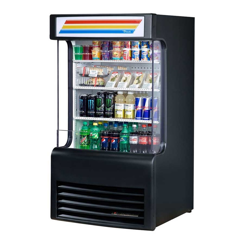 True TAC-14GS-LD Black Vertical Air Curtain Merchandiser