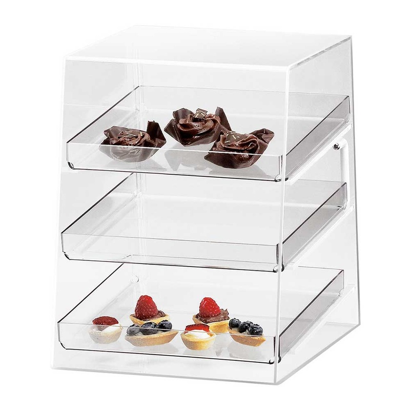 Cal-Mil P257 Classic Slant Front Display Case, 3-Tier, Clear