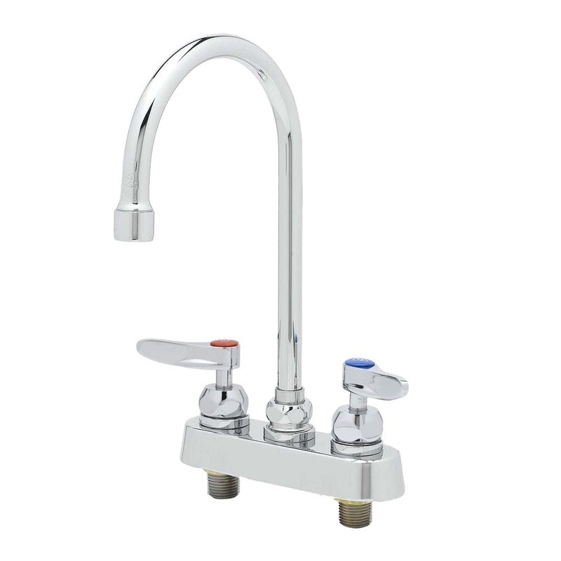 T&S Brass B-1141-CR Deck Mount Workboard Faucet w/ 6" Swivel Gooseneck