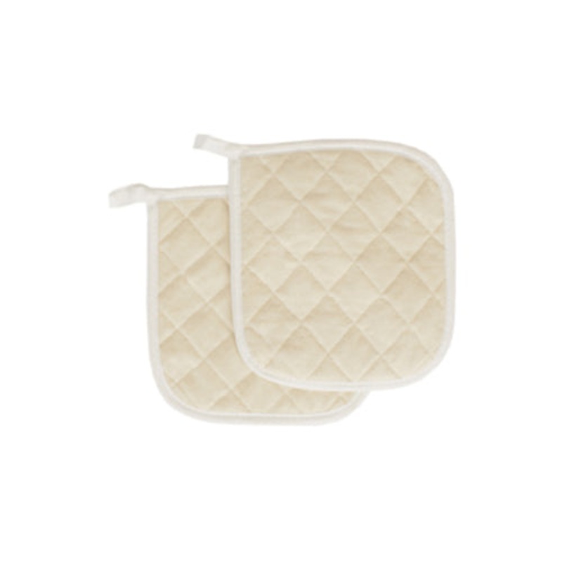 Culinary Essentials 859412 Terry Pot Holders, Beige, 8" x 8"