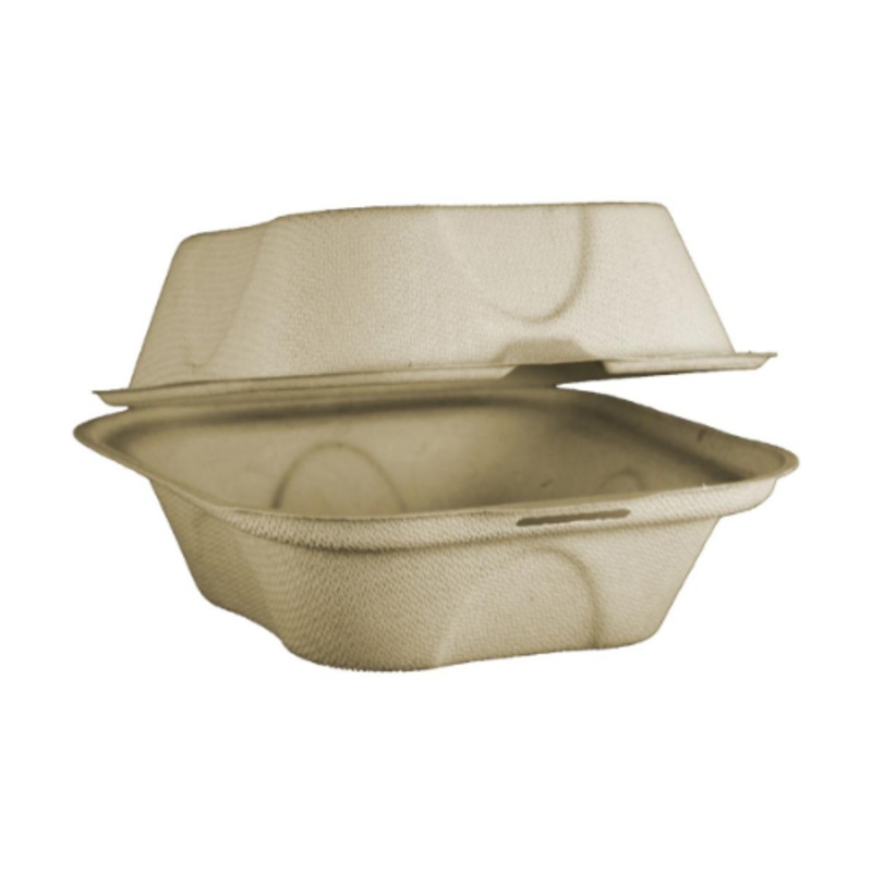 Hinged Fiber Container, 6", Pack of 100