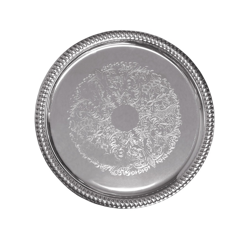 Round Tray, Chrome Plated, 14"