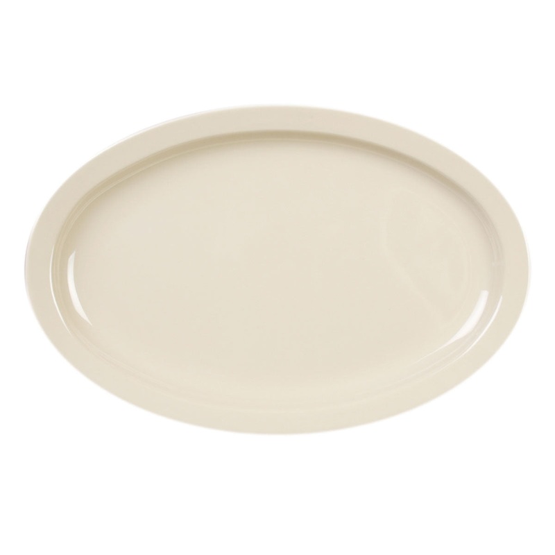Thunder Group NS515T Nustone Oval Melamine Platter, Tan, 13-1/4" x 9-5/8"