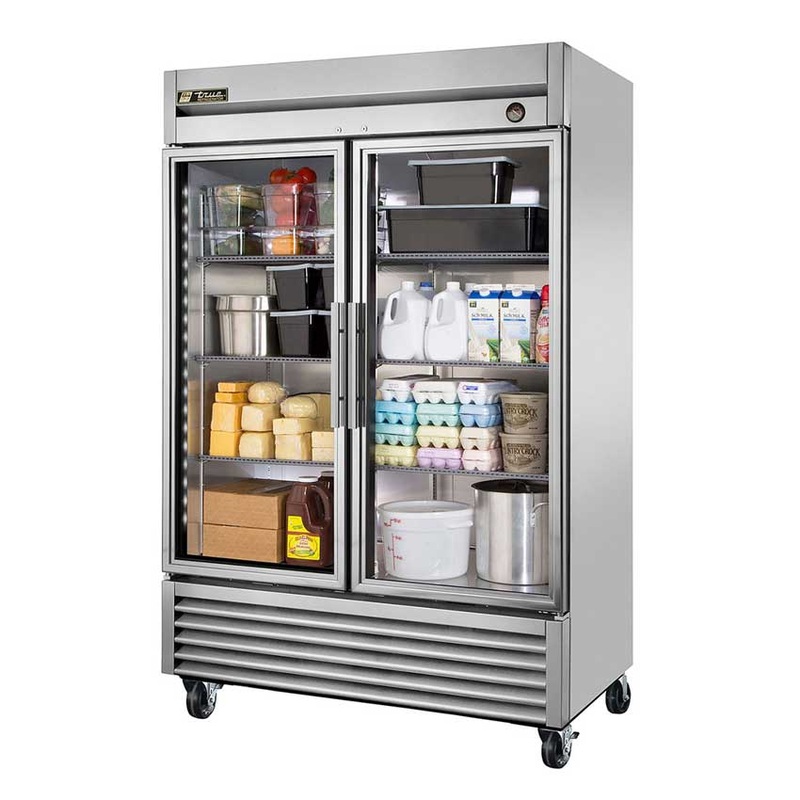 True T-49G-LD T-Series Glass Door Reach-In Refrigerator, 2 Section