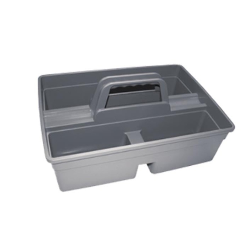 3 Compartment Janitorial Caddy, Gray