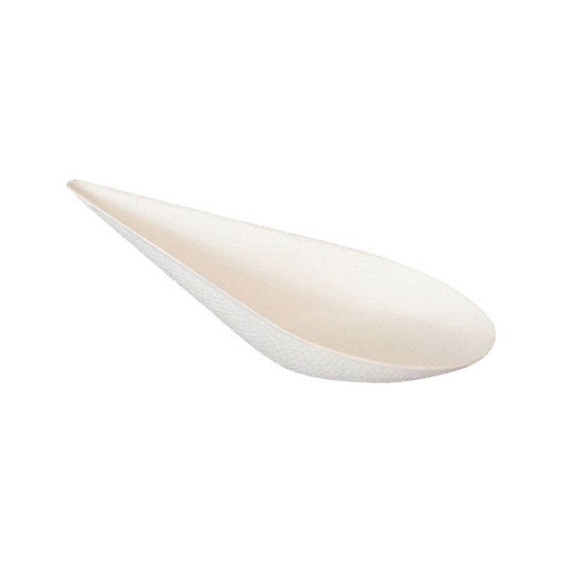 Amuse Bouche Bio 'n' Chic Drop Shape Sugarcane Dish / Spoon, 0.5 oz., Pack of 30