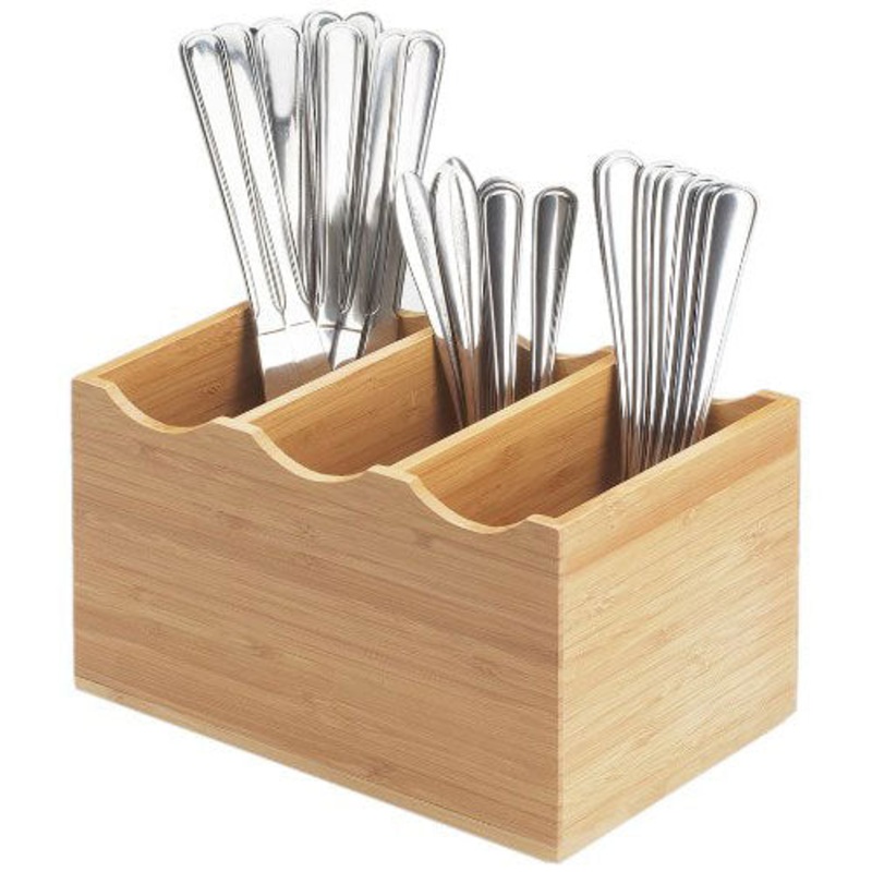 Cal-Mil 1244 Bamboo Flatware Display Holder, 3 Comp.