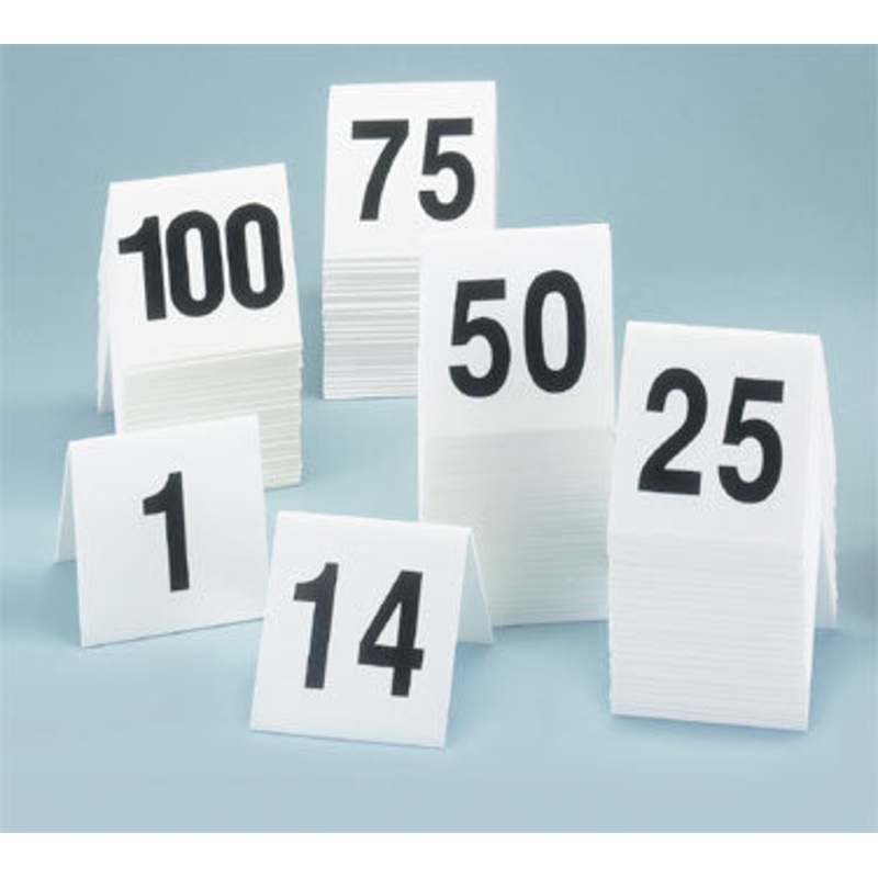 Number Tent, set of # 26 to # 50, 3"W x 3"H,
