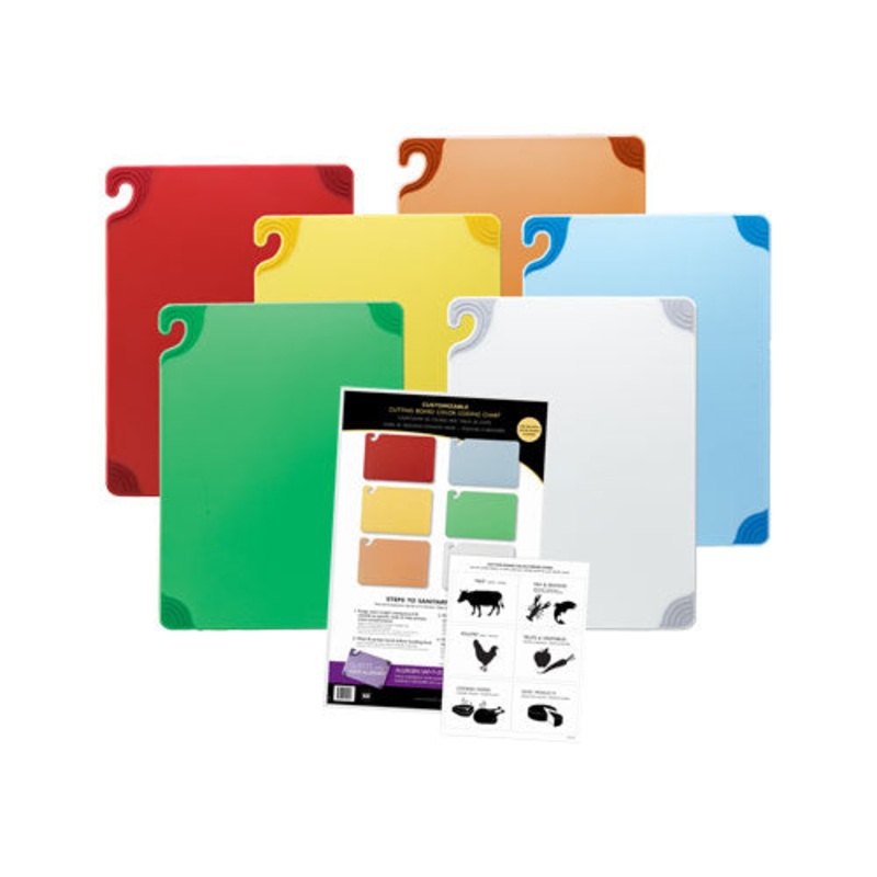 San Jamar CBG1824KC Saf-T-Grip 6 Cutting Board Combo Kit