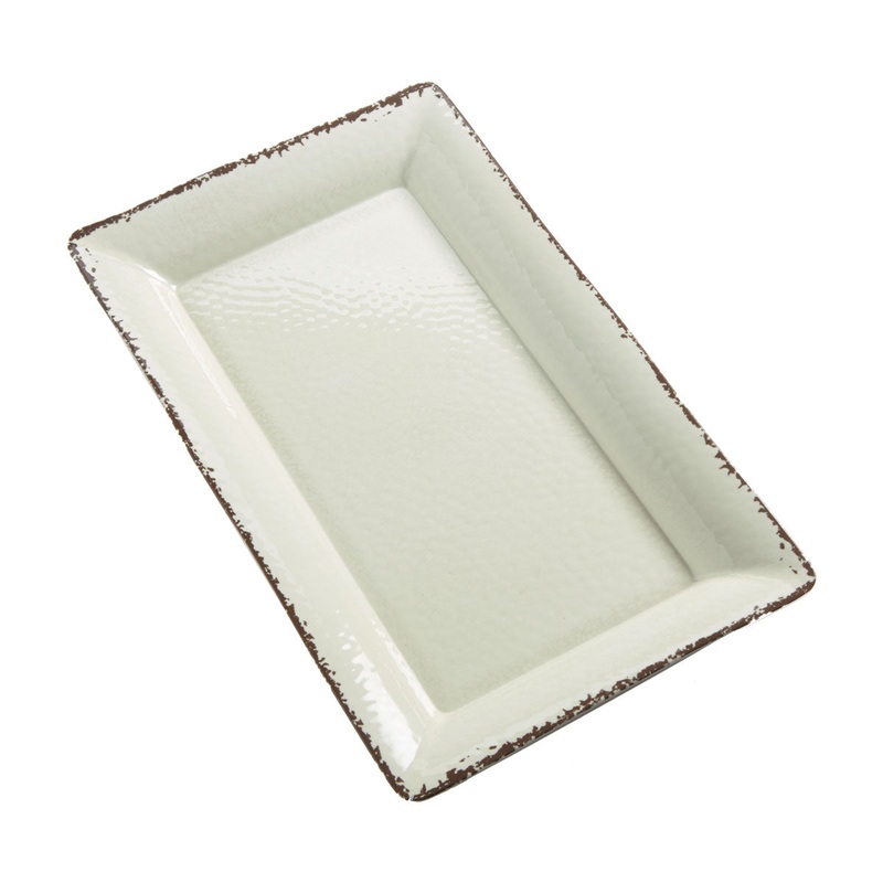 American Metalcraft AWMEL12  Antique White Large Rectangular Melamine Platter