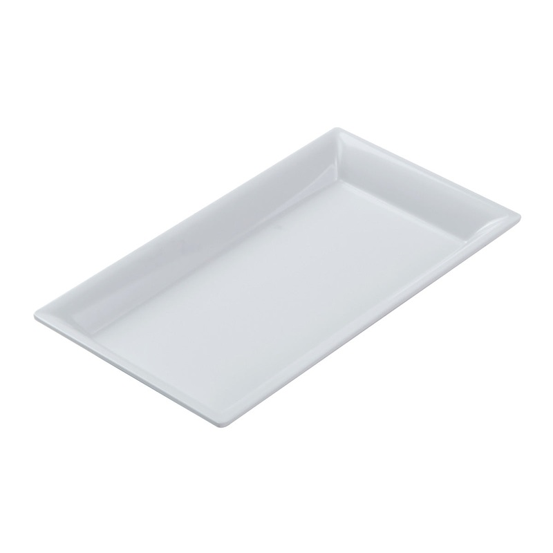 American Metalcraft MEL19 Endurance Rectangular White Melamine Platter
