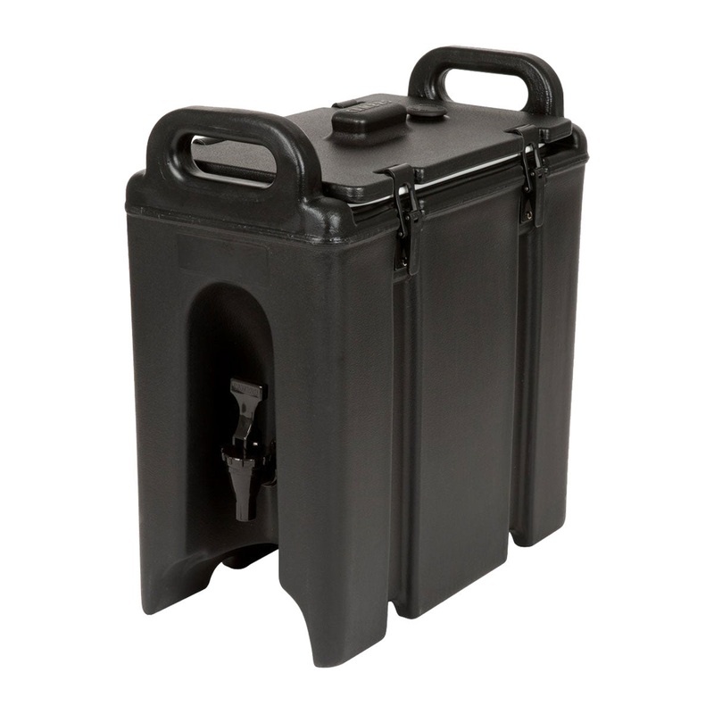 Cambro 250LCD110 Camtainer Beverage Dispenser, Black, 2.5 gal.