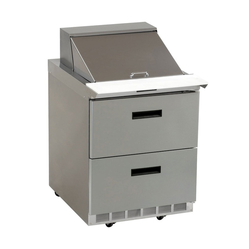 Delfield D4427N-12M Solid 2 Drawer Mega-Top Sandwich / Salad Refrigerated Prep Table, 27"
