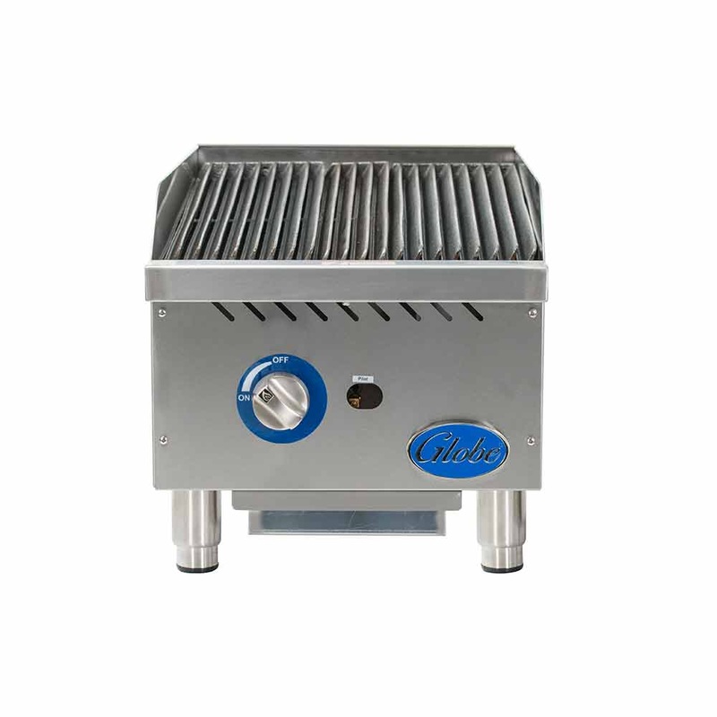 Globe GCB15G-CR Gas Countertop Charbroiler, Radiant, 1 Burner, 15"
