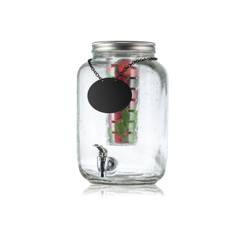 Tablecraft BDG3000 2 gal. Mason Jar Glass Beverage Dispenser