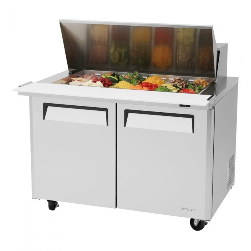 Turbo Air MST-48-18-N M3 Series Solid 2 Door Mega-Top Refrigerated Food Prep Table, 48"