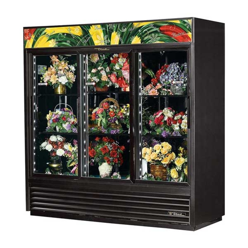 True GDM-69FC-LD Three-Section Floral Merchandiser, Black