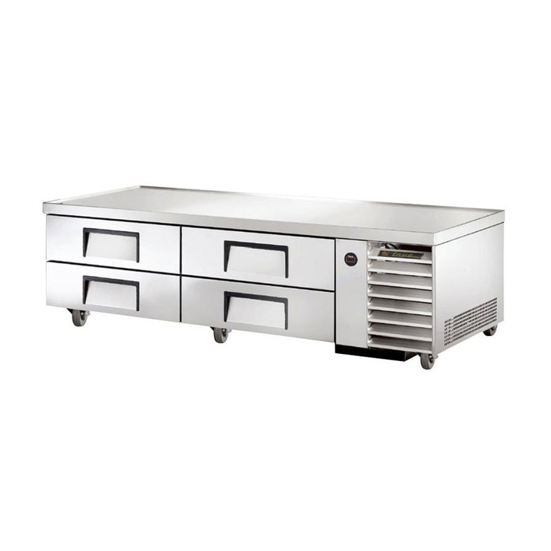 True TRCB-79 Four-Drawer Refrigerated Chef Base, V-Edge, 79"
