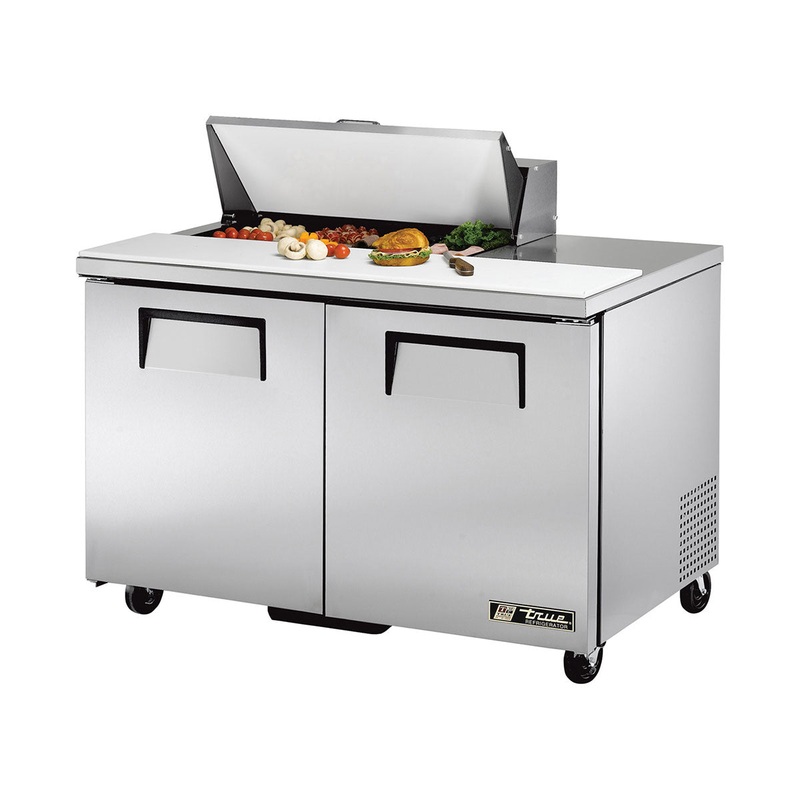 True TSSU-48-08 Solid 2 Door Sandwich / Salad Refrigerated Prep Table, 48"