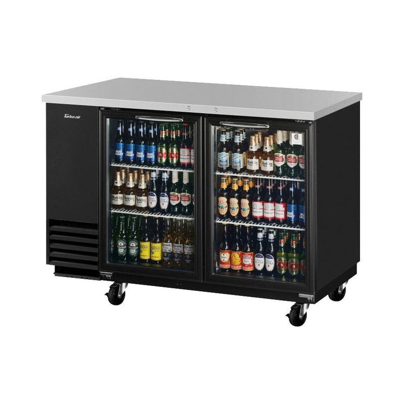 Turbo Air TBB-2SG-N Super Deluxe Series Back Bar Glass 2 Door Cooler, 19 cu. ft.