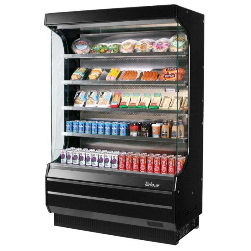 Turbo Air TOM-50W(B)-N Vertical Open Display Merchandiser, Black, 19 cu. ft.