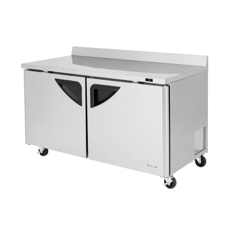 Turbo Air TWR-60SD-N Super Deluxe Series Solid 2 Door Worktop Refrigerator, 16 cu. ft.