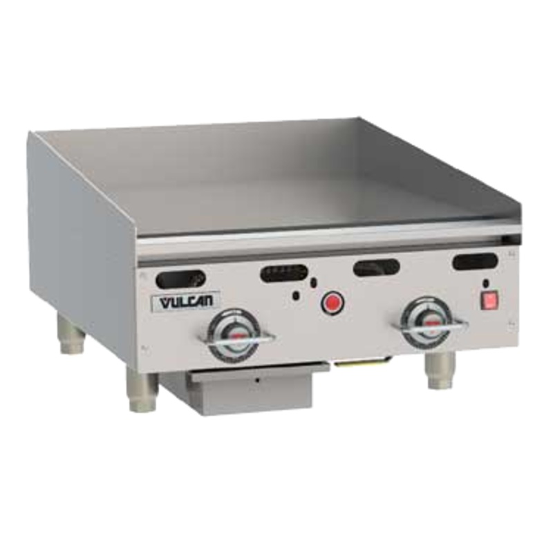 Vulcan 924RX Heavy Duty Countertop Griddle, Natural Gas, 2 Burners, 24"