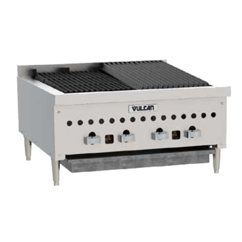 Vulcan VCCB25 Gas Countertop Charbroiler, Radiant, 4 Burners, 25"