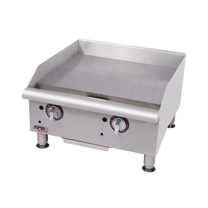 APW GGM-24I Workline Series Griddle, Natural Gas, 2 Burners, 24"