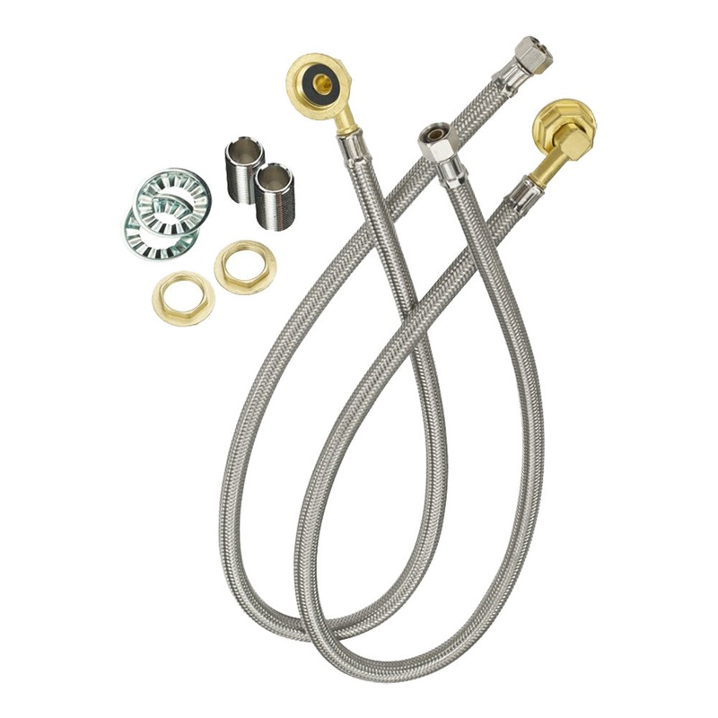 Krowne 21-445L 3/8" E-Z Install Wall Mount Faucet Water Line Kit w/ Mounting Hardware