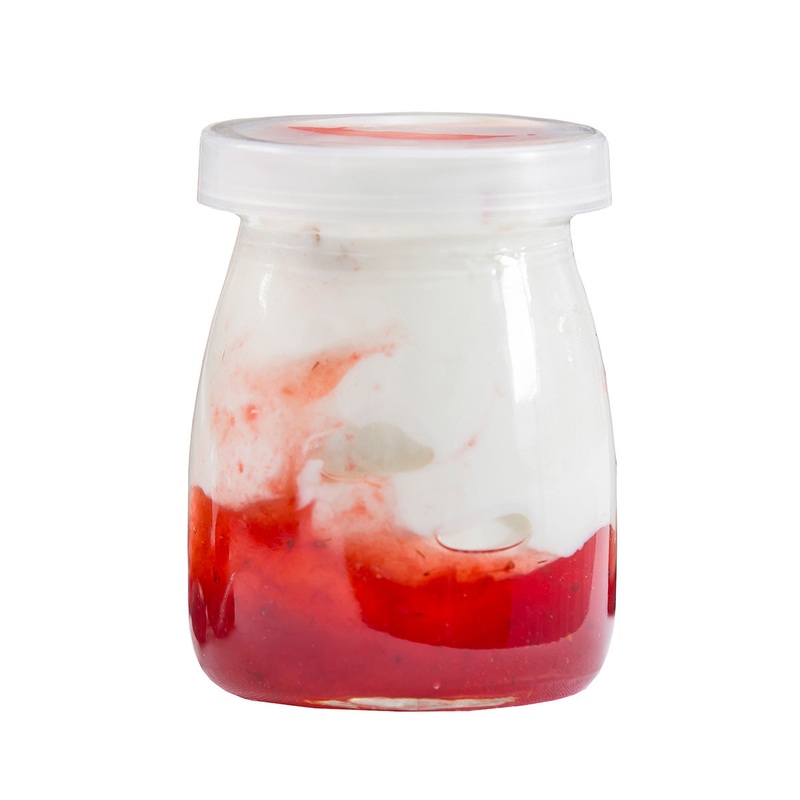Tablecraft SGJ6 Glass Single Serve Jars w/ Lids, 6 oz., Pack of 12