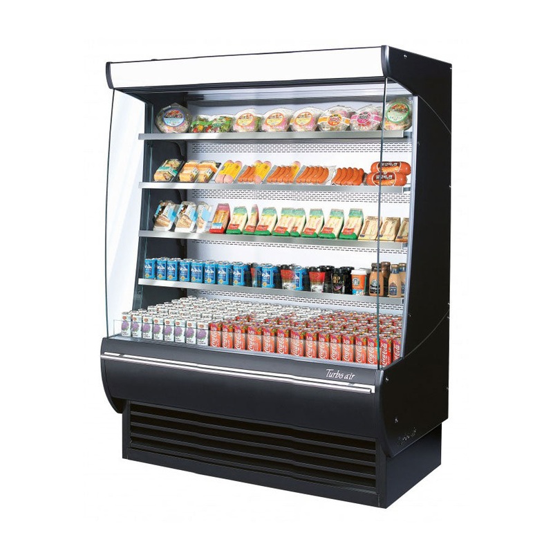 Turbo Air TOM-60DXB-N Extra Deep Vertical Open Display Merchandiser, Black, 18.9 cu. ft.