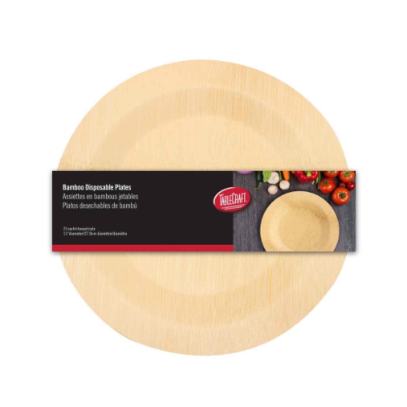 Tablecraft BAMDRP11 Cash & Carry Disposable Plate, 11" diameter, 25 per pack