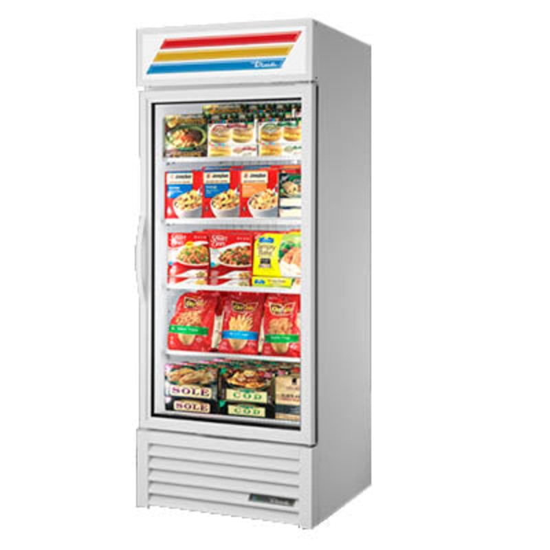 True GDM-26F-HCTSL01 One Section Glass Door Freezer Merchandiser, White