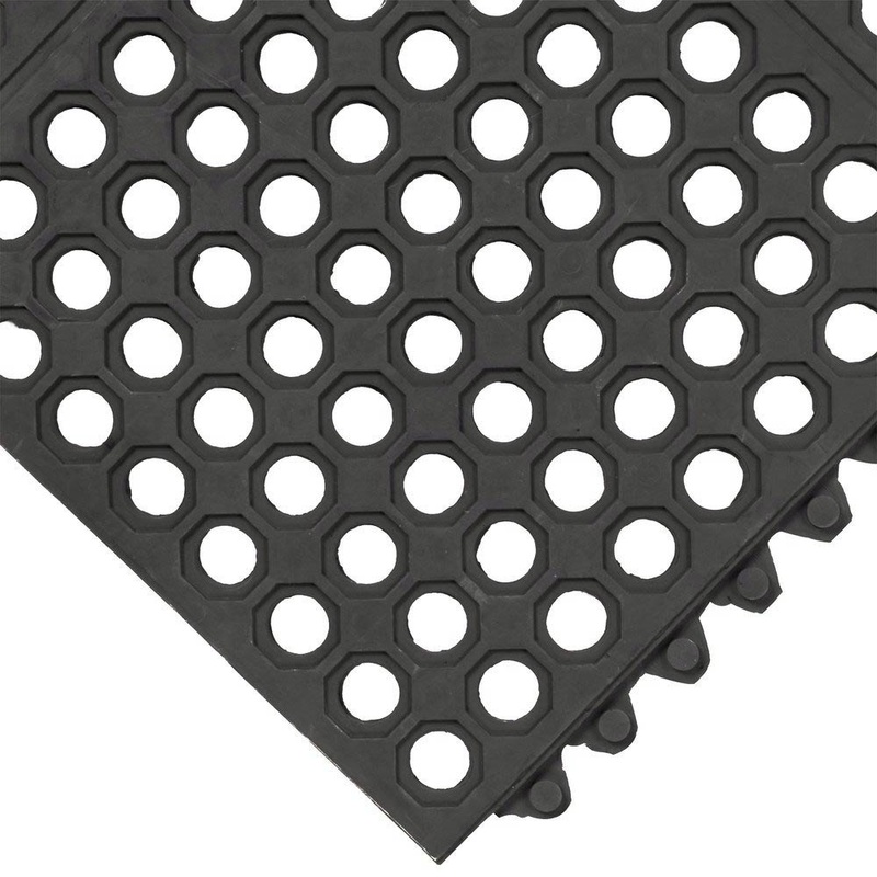Cactus Mat 2523-C VIP Prima Connecting Rubber Mat, Black, 3' x 3' x 1/2"