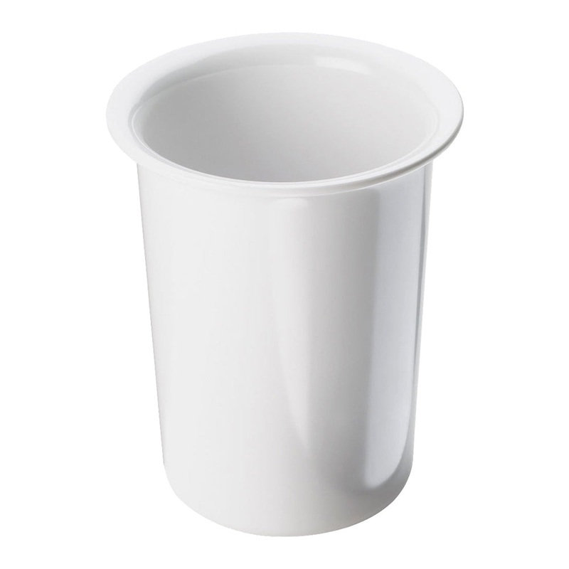 Cal-Mil 1017-15 Cutlery Cylinder, Solid, White Melamine, 4-1/2" Dia.