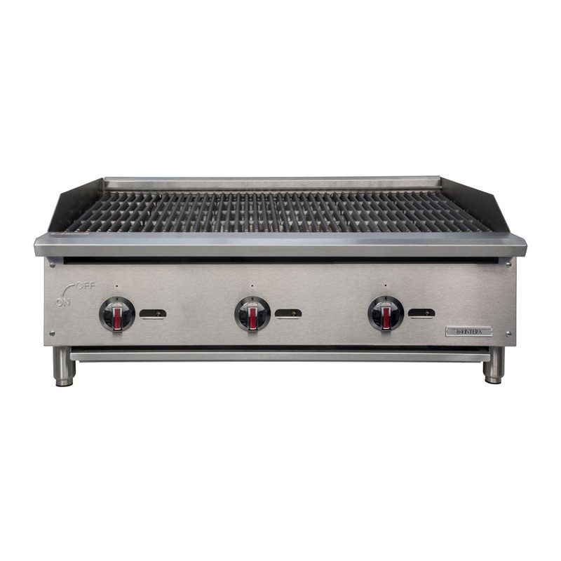 Kintera KCBR36 / 919579 Gas Economy Countertop Charbroiler, Radiant, 3 Burners, 36"