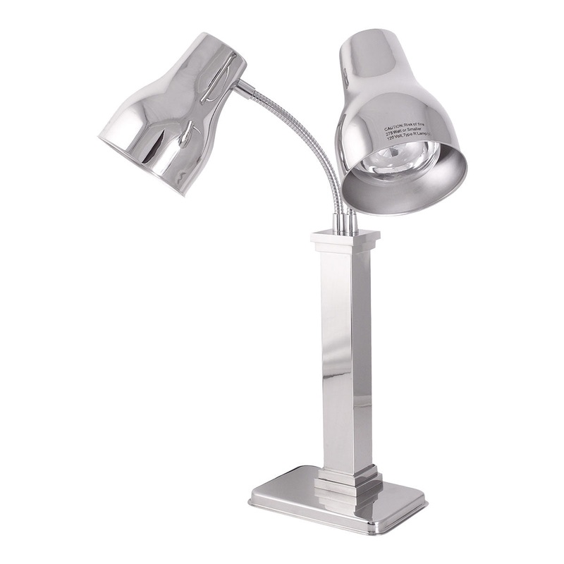Spring 2792-6E Double Adjustable Arm Heat Lamp, Polished Finish